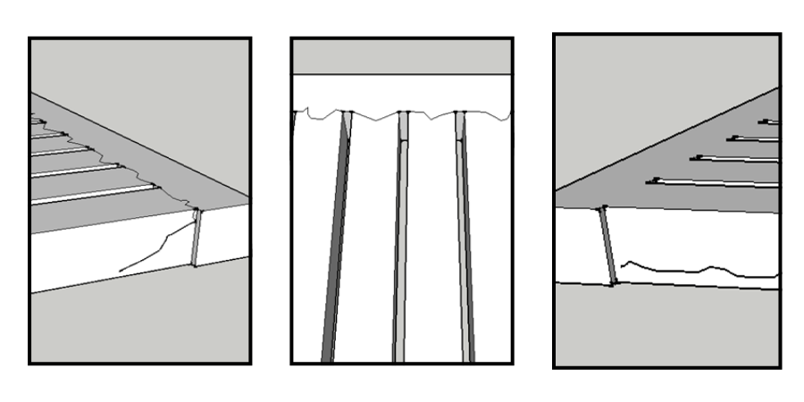 Example of cracks to look for in individual slats